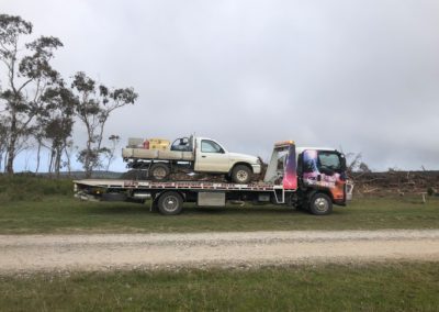 Towing a broken down vehicle at breakdown at Parawa